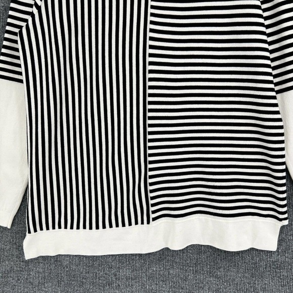 Karen Millen Sweater Womens Large Black White Striped Long Sleeve Tunic - Picture 8 of 10